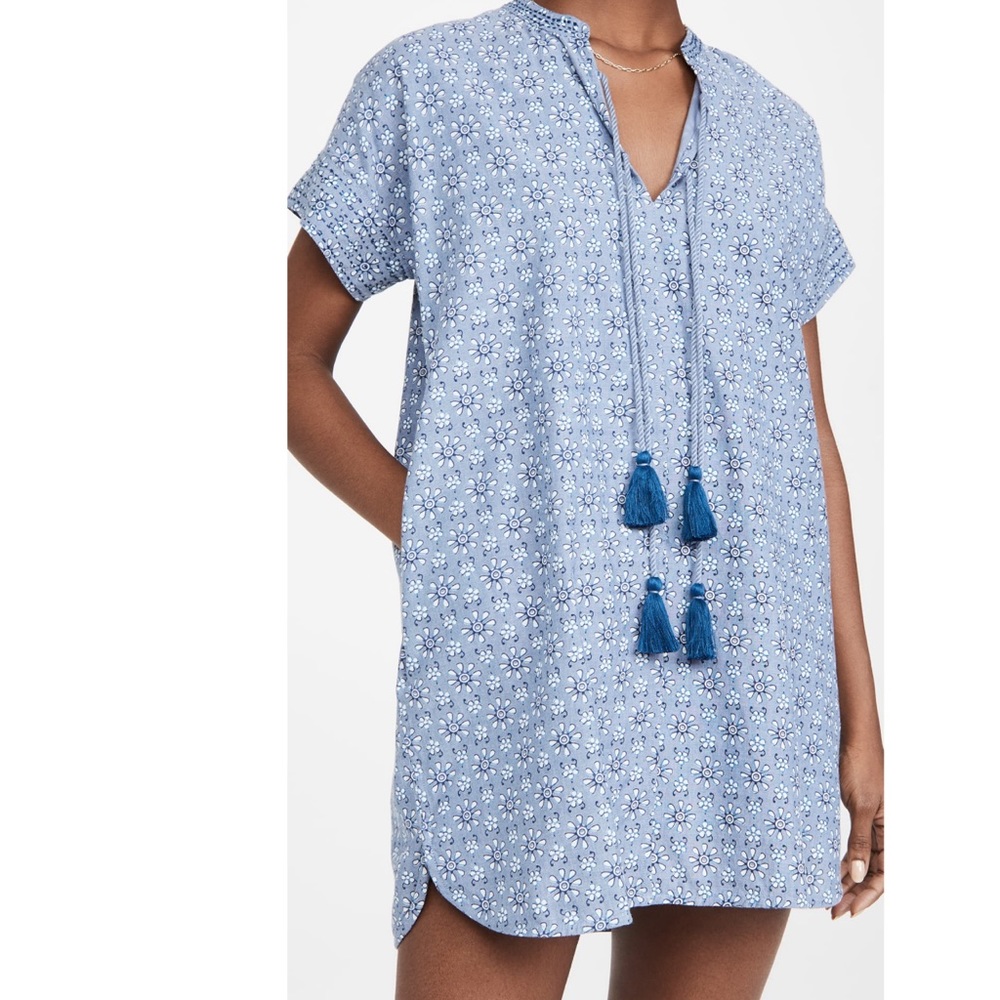 NWOT Roller Rabbit Wythe Printed Tassel Pocket Floral 100% Cotton Mini Dress - Picture 4 of 14